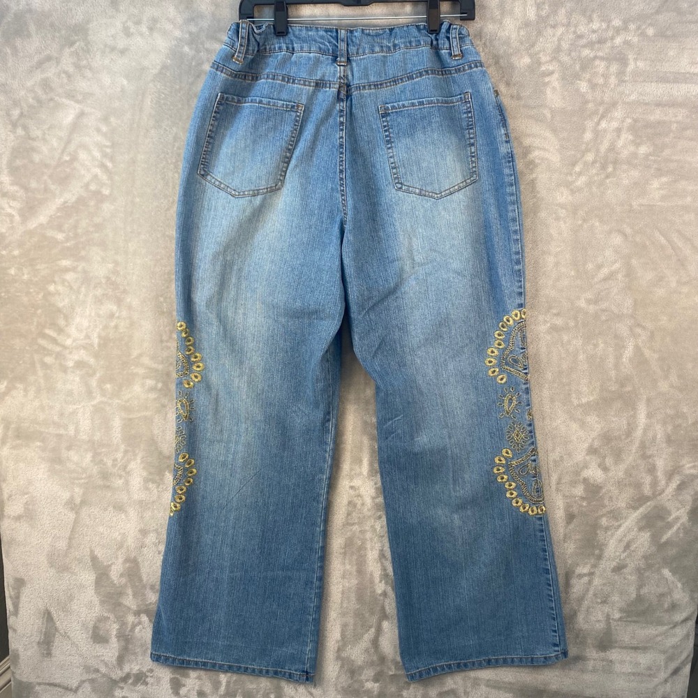 Jamie‎ Nicola Collection Women's Jeans Size 16 Light Wash Embroidered Artsy - Picture 4 of 9